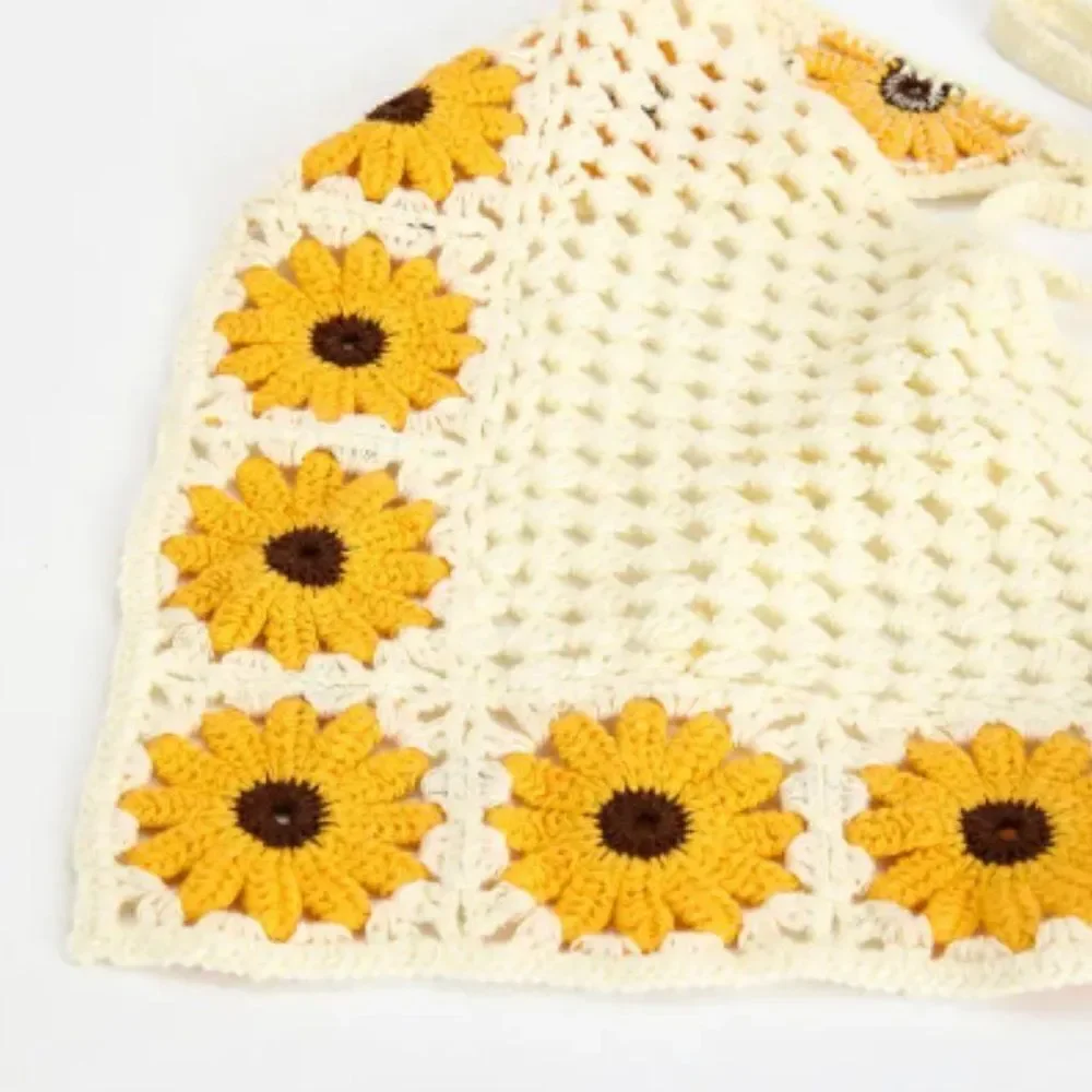 Hippie Headband Bandana Sunflower Hand Tie Homemade Colorful Kerchief